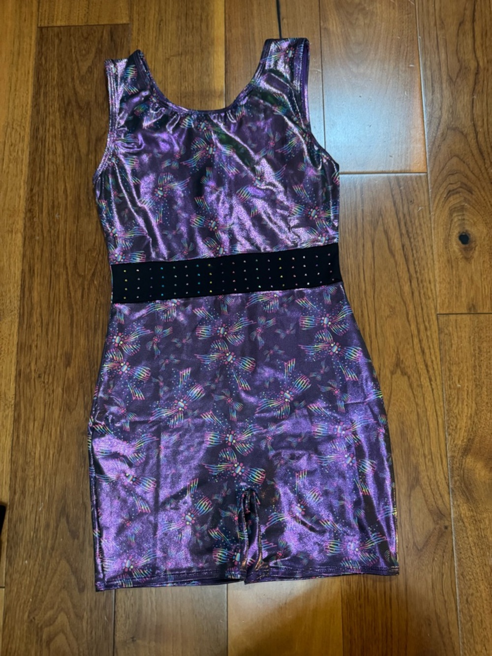 Jacques Moret Purple Metallic Holographic Leotard/Biketard-size large (12/14)